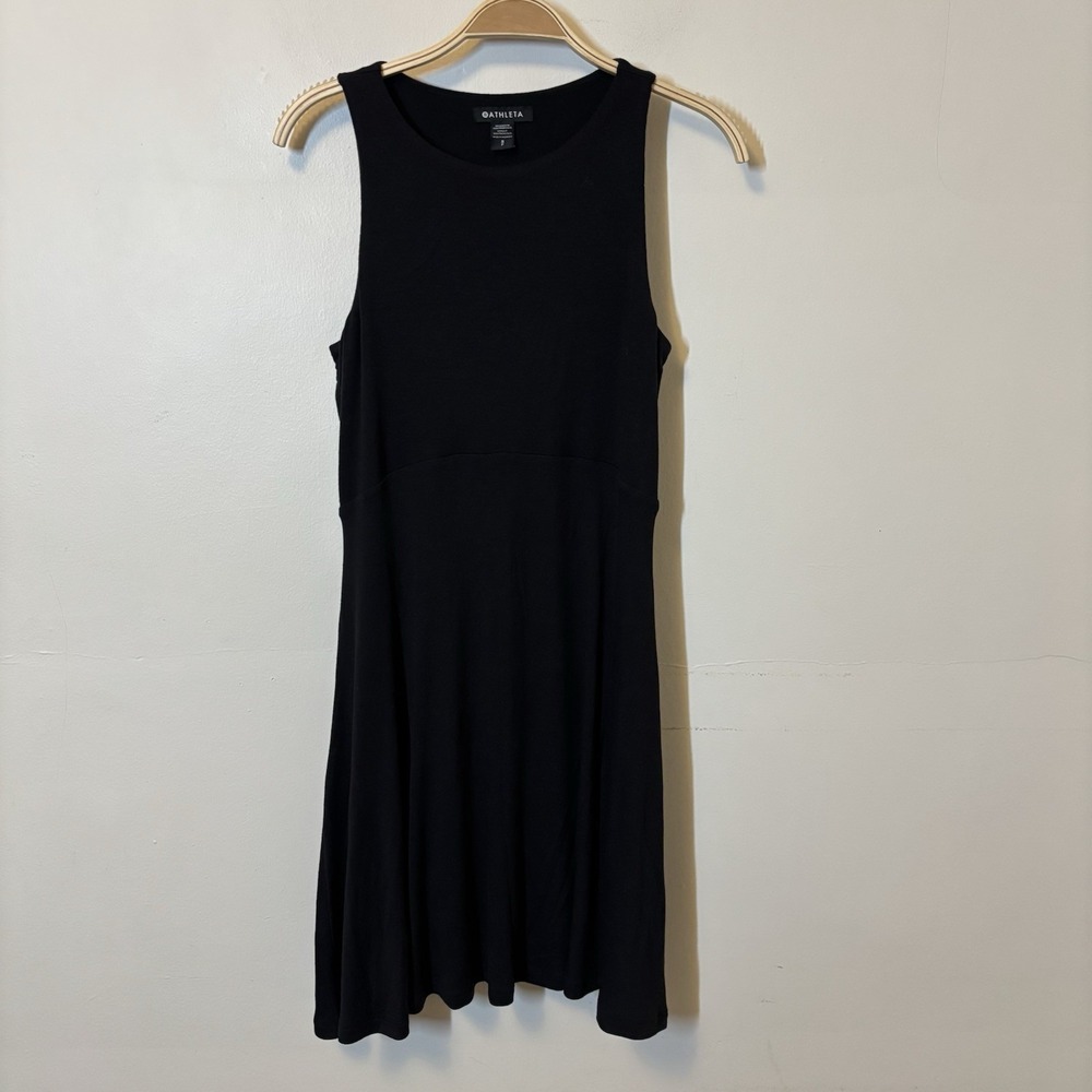 Athleta Santorini Thera‎ Dress Black Sleeveless A-Line Stretchy Travel Small